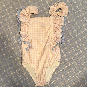 EUC Cecil and Lou Girls One Piece Swimsuit with Ruffle Details Sz 5